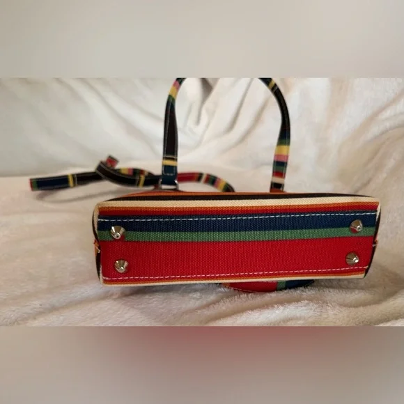 Kate Spade New York Multicolor Striped Hand Bag Shoulder Bag Small Preowned - Picture 5 of 8